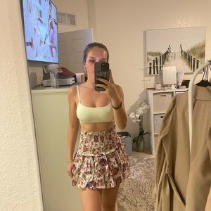 Floral Skirt in Red and White